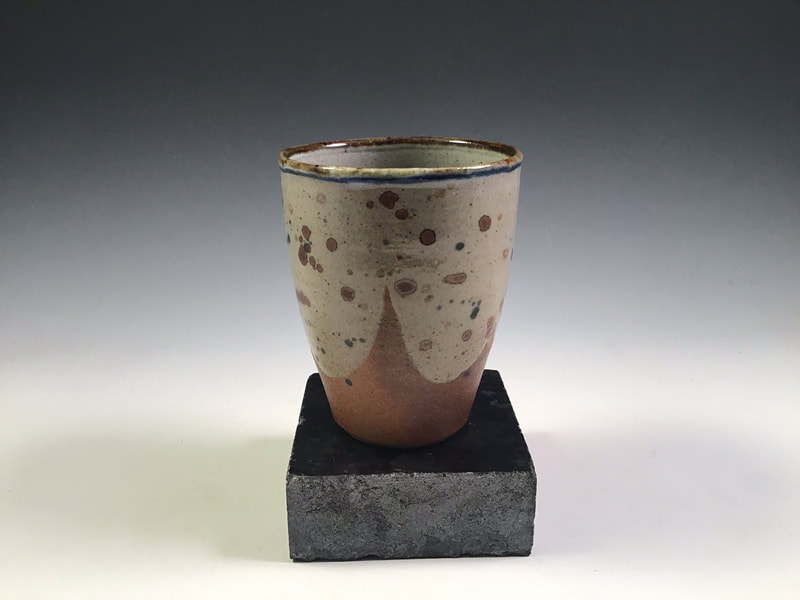 Decorated cup, signed, $35 includes shipping to L48. Contact Simon at: simonleachpottery@gmail.com
